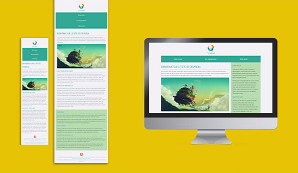 maquettes en version mobile, tablette et desktop